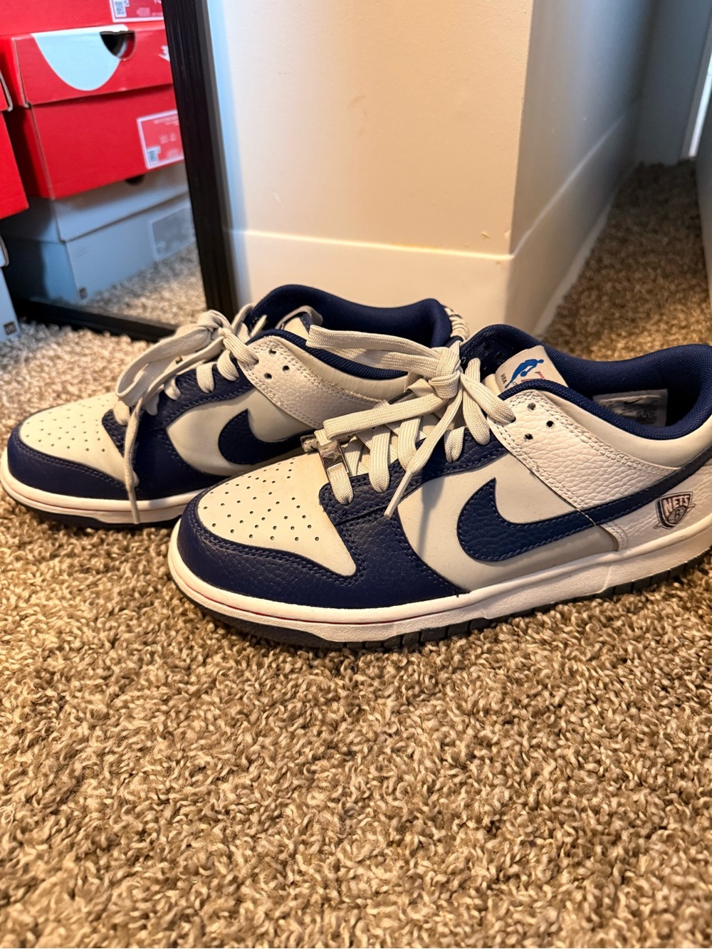 Nike Kids Low-Top Sneakers in Navy and Grey